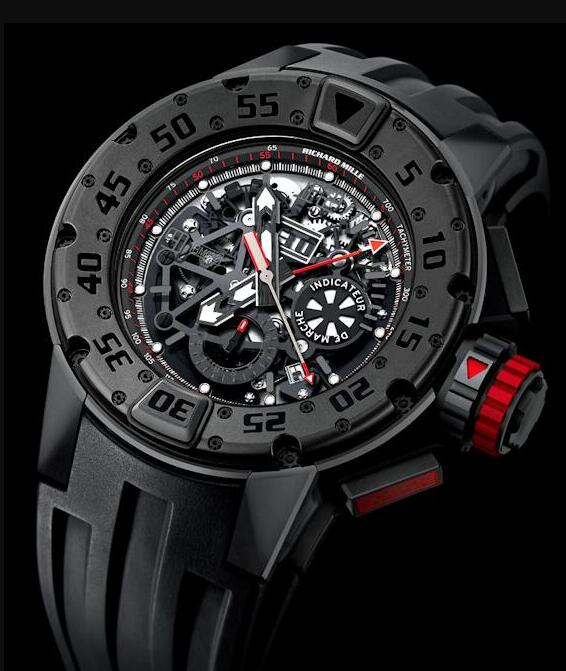 Replica Richard Mille RM 032 Automatic Winding Flyback Chronograph Diver's Black watch Titanium